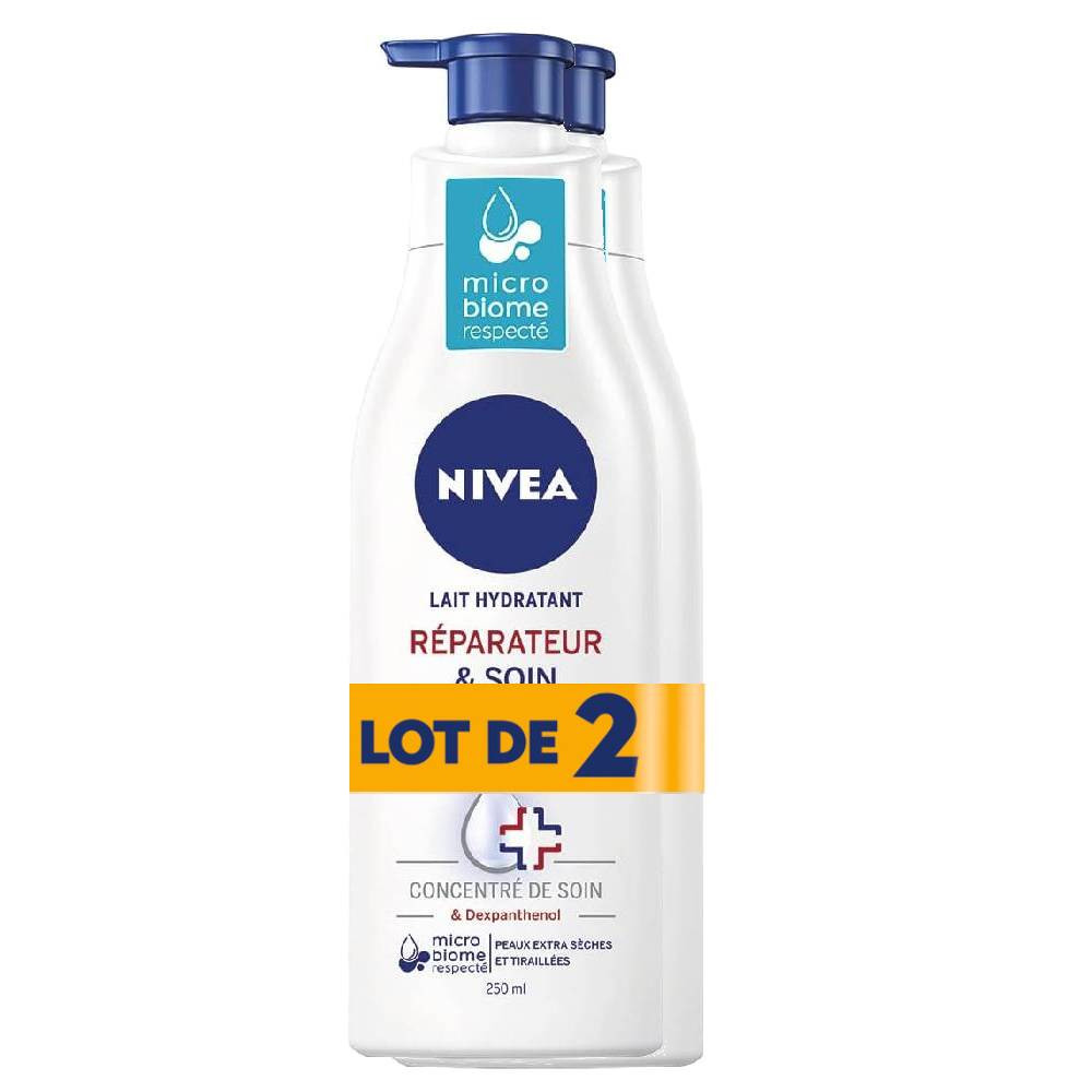 Nivea Latte Corpo Idratante Ripara e Protegge per Pelle Molto Secca 2x250ml