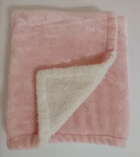Walmart Baby Blanket Pink Plush Chevron Sherpa Stroller Lovey Crib 30x40