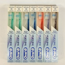 Oral B Indicator Toothbrush 35 Straight Soft Adult VTG Lot of 7 H