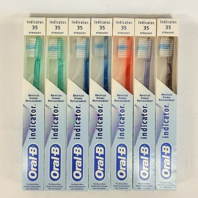 Oral B Indicator Toothbrush 35 Straight Soft Adult VTG Lot of 7 H