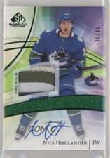 2020-21 SP Game Used Authentic Rookies Green 31/35 Nils Hoglander Patch Auto ev1