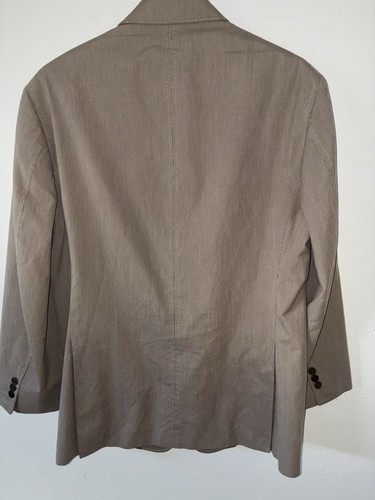 Chaqueta Blazer ROBERT GRAHAM A Rayas Para Hombre 42 Beige Taupe - Imagen 7 de 11