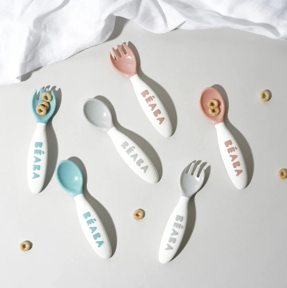 BEABA 10 шт. эргономичная посуда для ребенка ясельного возраста набор ложек вилки разных цветов - Изображение 3 из 4