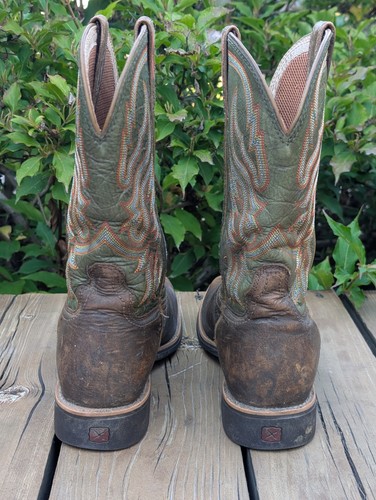 Twisted X Herren Größe 8 D Grün Braun Leder Eckige Zehe Cowboy Western Stiefel - Bild 8 von 16