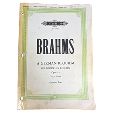 Brahms A German Requiem Opus 45 Vocal Score German Text Ein Deutsches Requiem