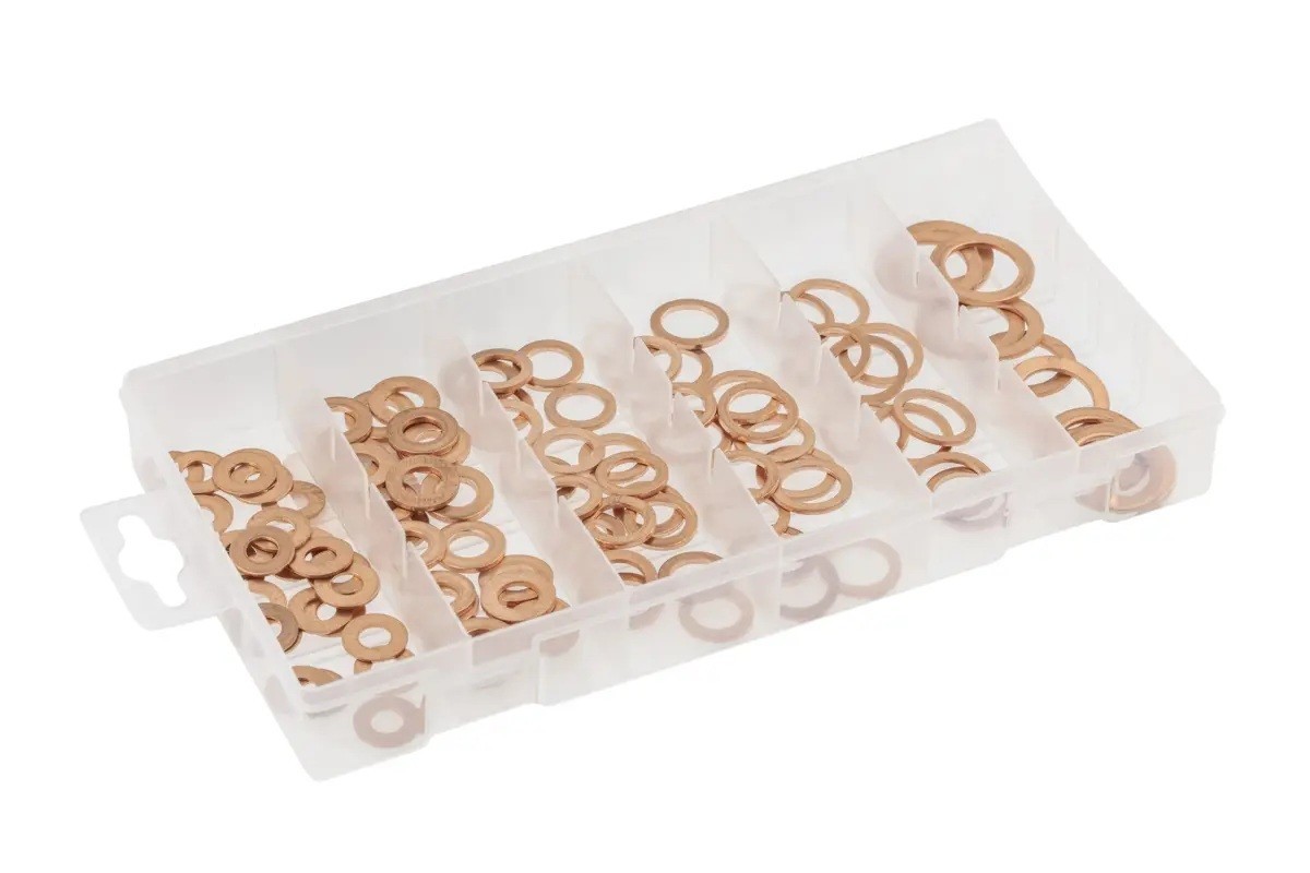 Copper Washer Assortment set of 110 pcs HT8G513, Hogert