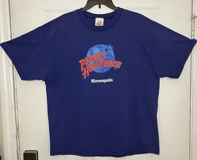 Planet Hollywood Minneapolis Vintage 1991 Blue T-Shirt Size XL Made in USA