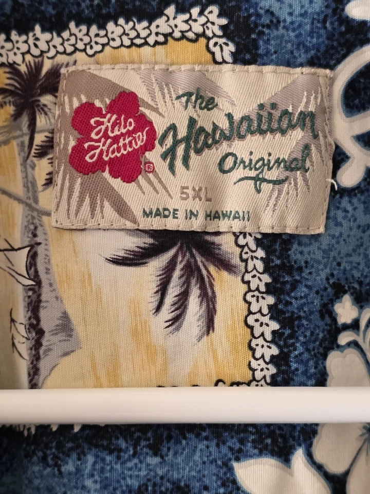 Camisa hawaiana vintage HILO HATTIE hecha en EE. UU. para hombre 5XL algodón multicolor Foto 2 de 4