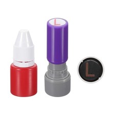 Patikil Stamp L Alphabet 10Mm Round English Letter Stamp Name Stamp With Red In 