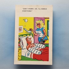 Saucy Comic Postcard C1970 Hospital Nurse Stockings Boobs Giggle Cards
