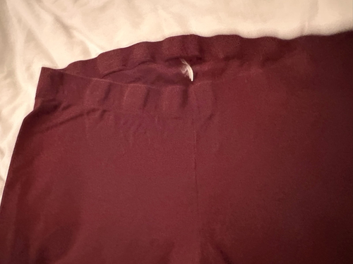 Women's Burgundy Wine Cotton Leggings Stretch No Pockets 14/16 - Picture 6 of 7