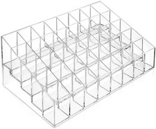 Acrylic Lipstick Organizer Stand - 40 Slot Cosmetic Display Makeup Case - Clear