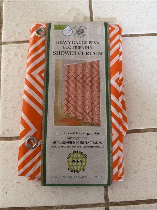 Heavy Gauge Peva Eco Friendly Shower Curtain 70x72. Odorless and Biodegradable