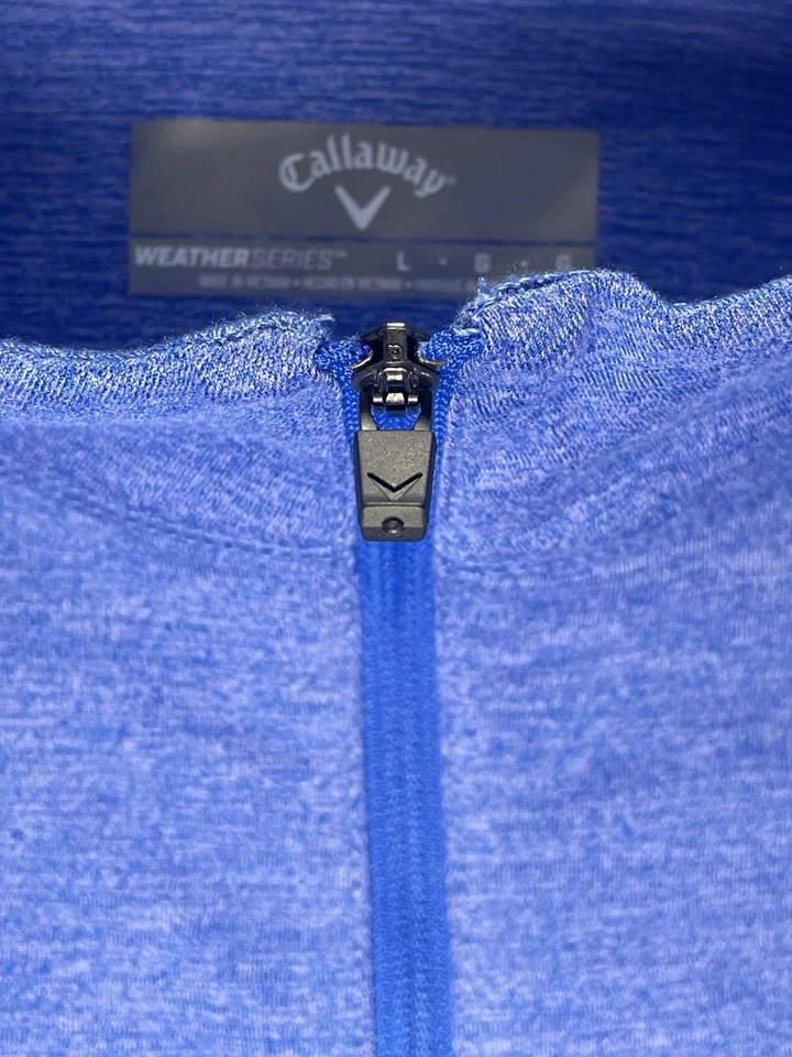 Top de golf Callaway para mujer con cremallera en cuarto azul grande manga larga Foto 3 de 4