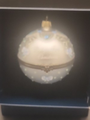 Baby's First Christmas Ornament Mostowski Glass Poland Moments &Milestone In Box