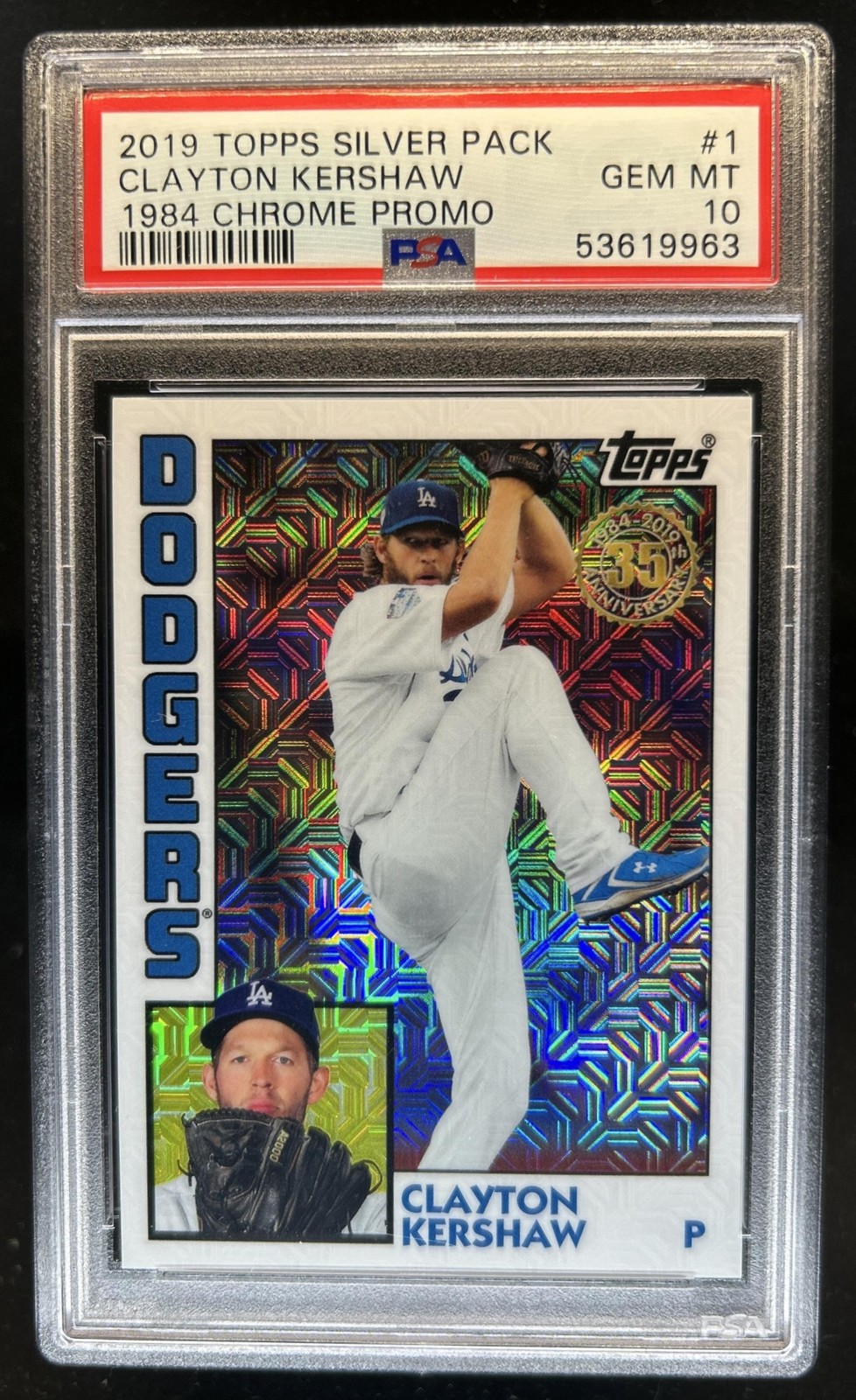 2019 Topps Clayton Kershaw 1984 Baseball Chrome #T84-1 Dodgers PSA 10 GEM MINT view 1
