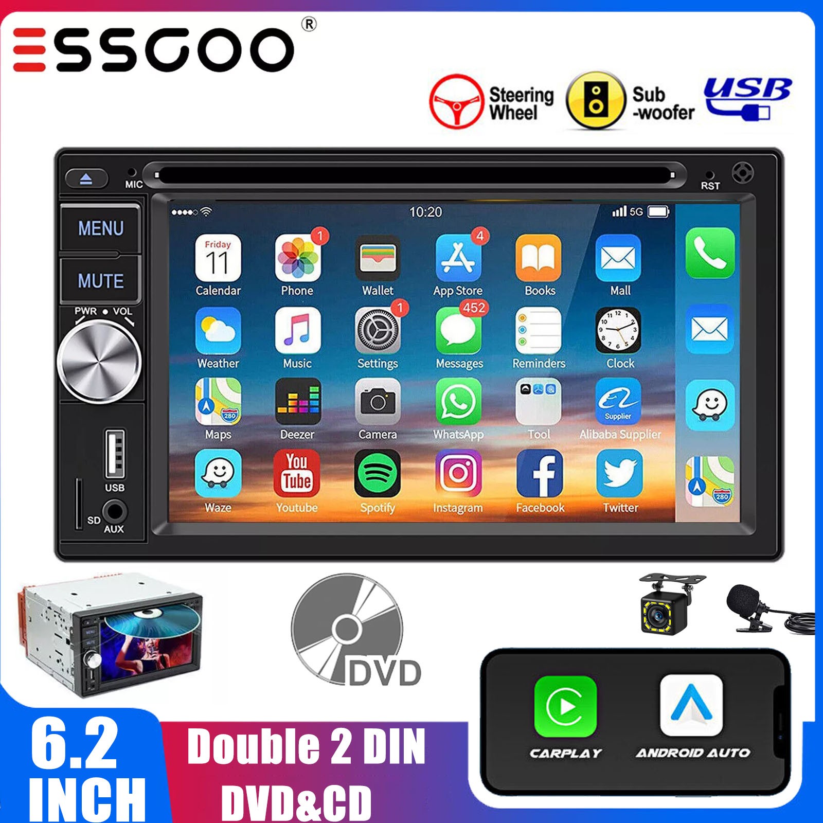 Car Stereo Radio Bt Fm+mic&cam