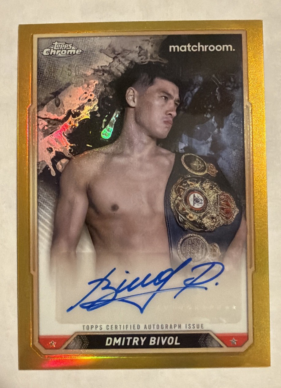 2024 Topps Chrome Boxing Dmitry Bivol #CBA-DBL Auto Gold Refractor SP /50