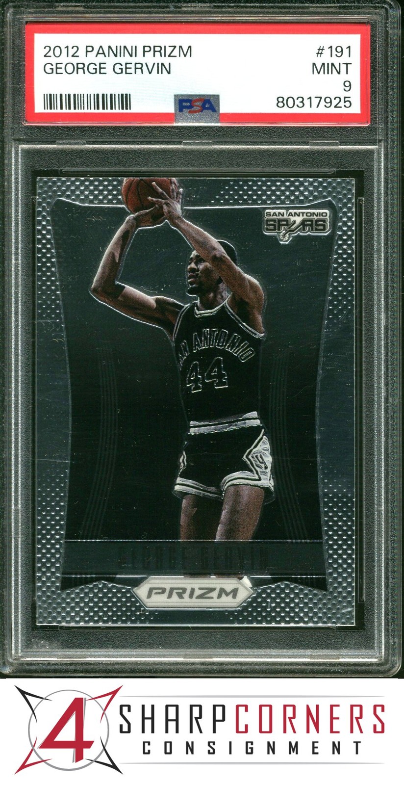 2012 PANINI PRIZM #191 GEORGE GERVIN HOF PSA 9