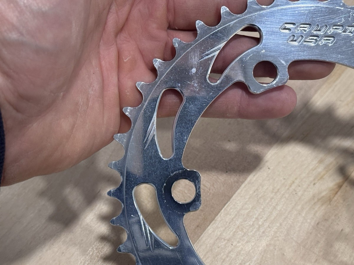 CRUPI 43t STAMPED CHAINRING CHROME BMX FREESTYLE REDLINE MONGOOSE