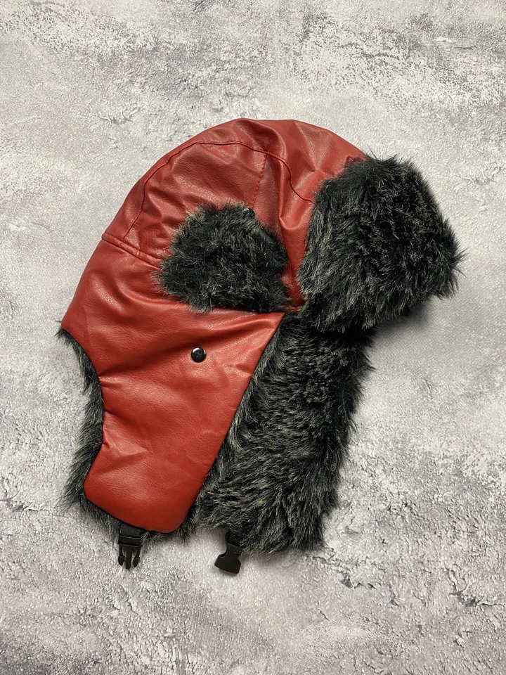 De colección Ushanka Trapper Sombrero Peludo Mohair Piel Difusa Sombrero Rojo Y2K Talla Única Japonés Foto 2 de 4
