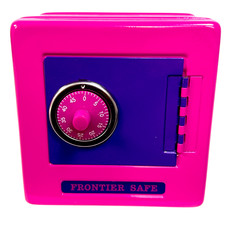 Frontier Safe Pink Purple Mini Money Box Piggy Bank Lock Combination Kids Toy 5 