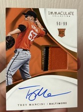 2017 Immaculate Trey Mancini 3 Color RPA On Card auto /99 Orioles Rookie angels . rookie card picture