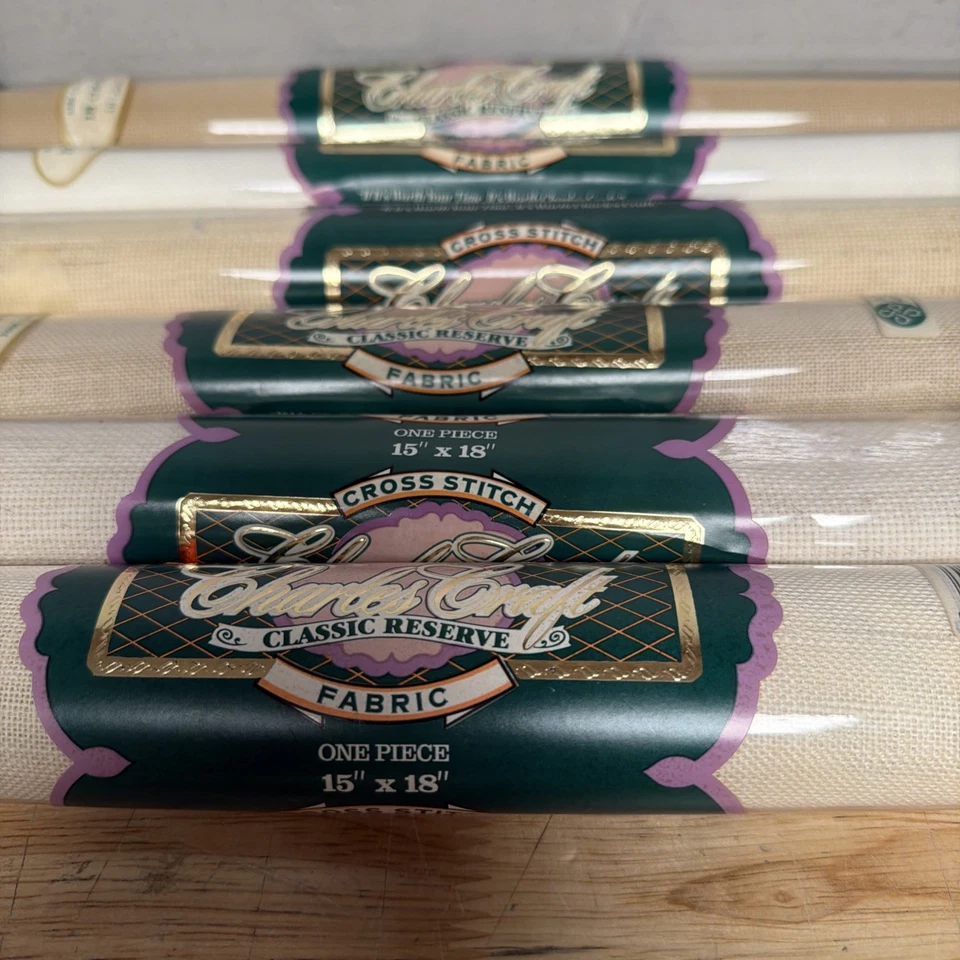 Lot of 6 - Assorted Charles Craft 18 22 28 Ct 15x18" Cross Stitch Fabric NOS NEW - Image 2 of 4