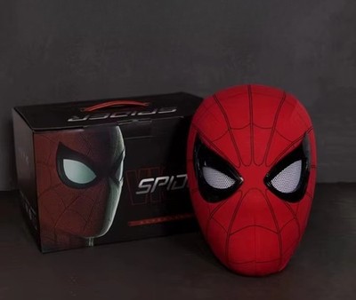 Spider-Man Face Mask Movable Eyes Chin Control Cosplay Mask Headwear Props Gift