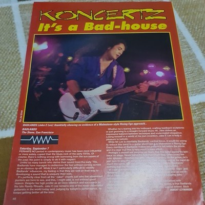 Vintage JAKE E LEE BADLANDS / TESLA EDISONS A4 POSTER KERRANG MAGAZINE CLIPPING