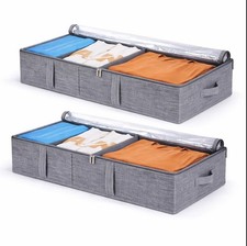 2PCS 50L storage boxes with lids for under-bed storage box & transparent cover