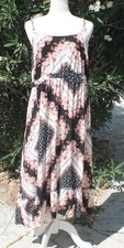 TORRID Women's Floral Patchwork Midi Dress Size 0(1X) Black Pink Spaghetti Strap
