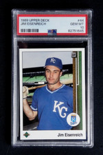 JIM EISENREICH 1989 UPPER DECK BASEBALL CARD #44 PSA 10 GEM MINT GRADED ROYALS