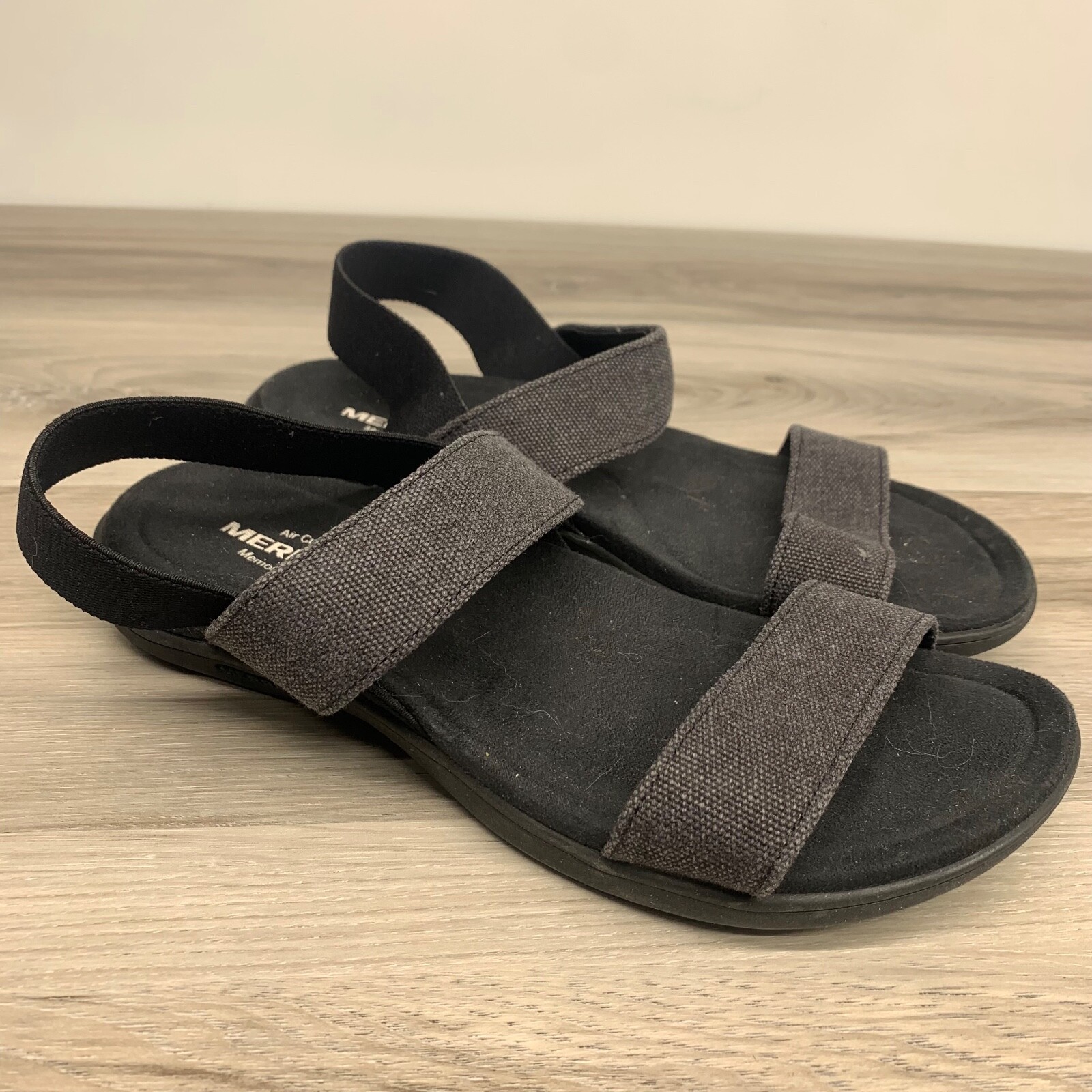 Merrell Blackout Sandals Shoes Women's Sz Black Slip On Flat