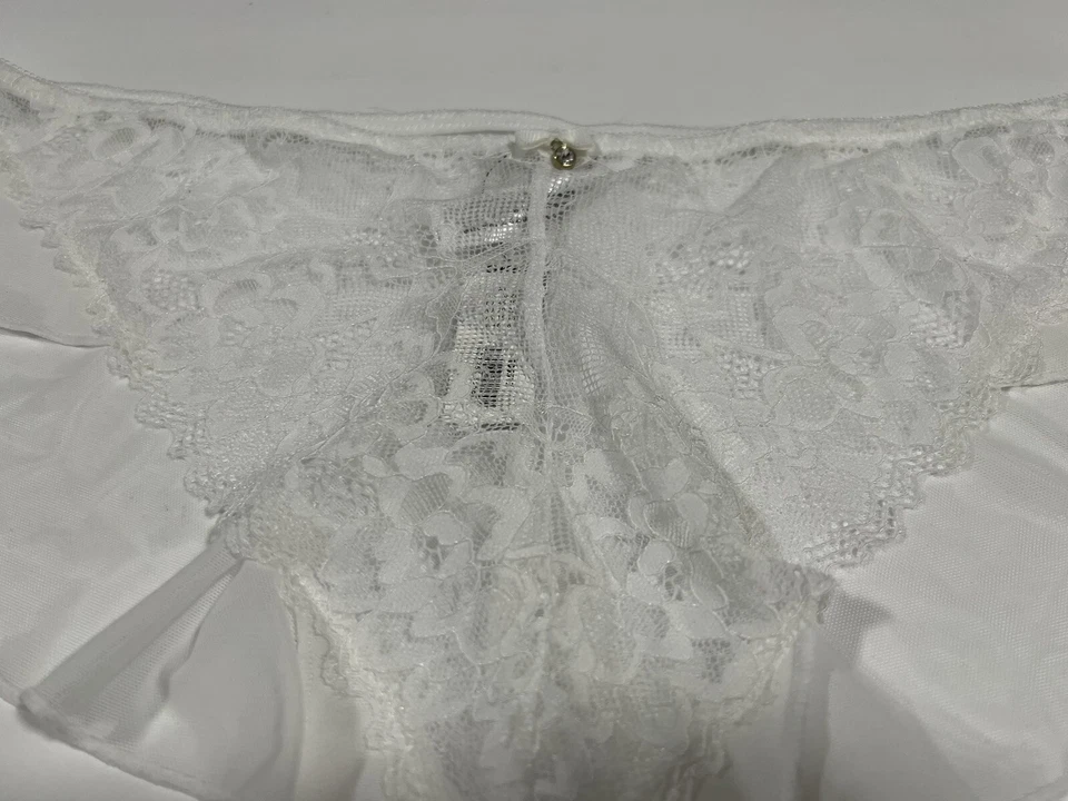Panty Ann Summers Malla Circonita Cúbica Lazo Encaje Blanco Con Flores Talla UK 20-22 Foto 4 de 4