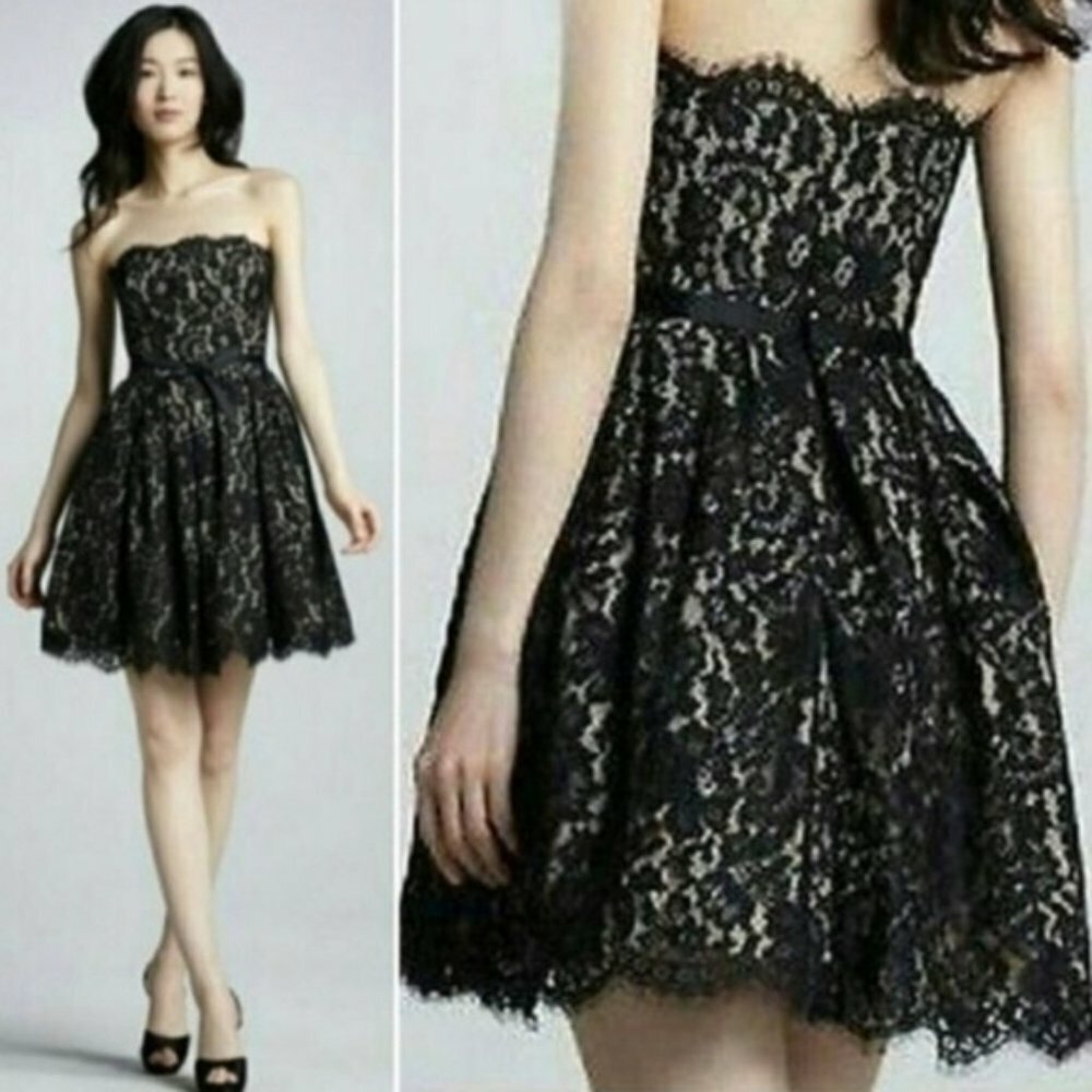 robert rodriguez black lace dress Robert Rodriguez for Target Neiman Marcus Strapless Black Lace Dress 6 8