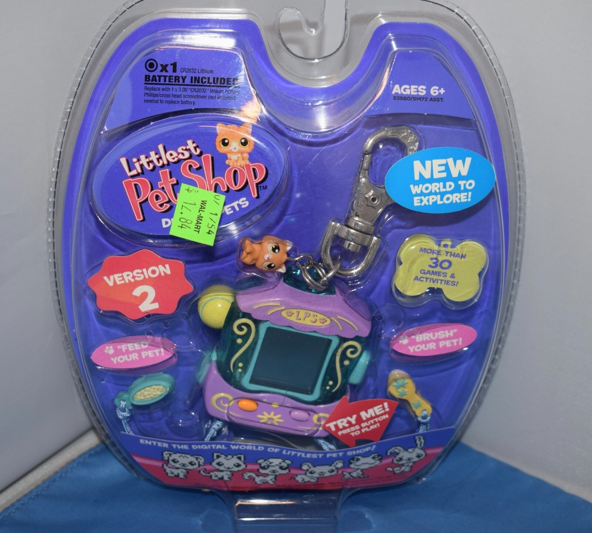 Littlest Pet Shop Digital Pets Version 2 Cat Virtual Keychain 2006