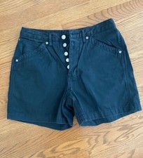 Vtg 90's high-waisted Express Black shorts Y2K button fly Summer Sz 5/6 Ins 4.5  