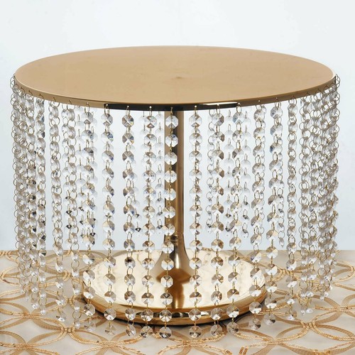 12" hoch Metall TORTENSTÄNDER Kristall Anhänger Hochzeit Party Home Dekorationen ANGEBOT - Bild 6 von 8