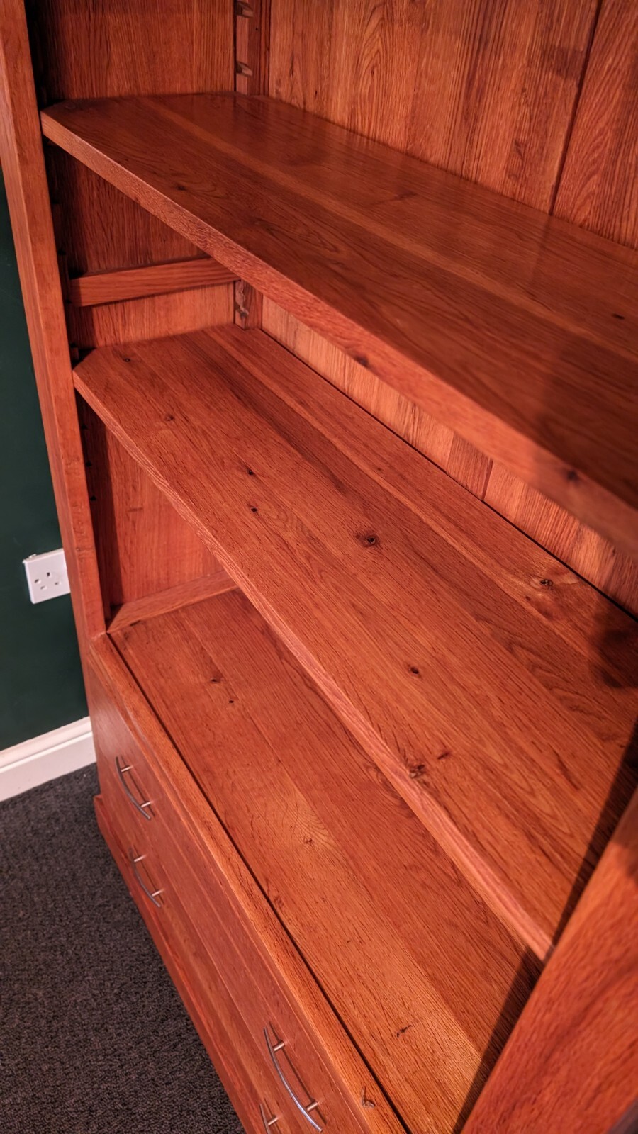 Brooklyn oak 5 Shelf 2 Drawer Bookcase Shelves eBay