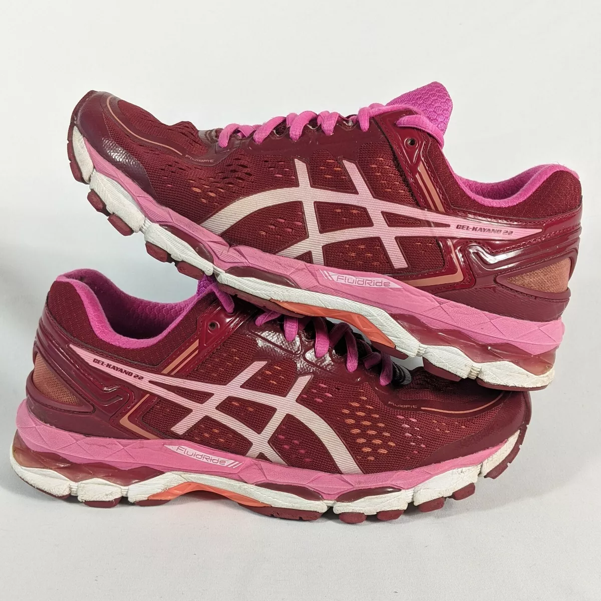 Het formulier Patch Historicus Asics Gel Kayano 22 FluidRide Womens Running Shoe Purple Pink Maroon  Size7.5 | eBay