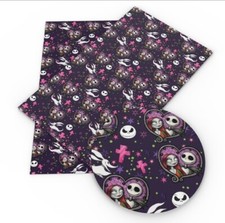 Jack FAUX LEATHER SHEET 8 X 12" 1093571 Nightmare Before Sally SMOOTH TEXTURE