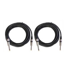 2Pcs 15ft Instrument Mic Speaker Cables 6.35mm 1/4" to 1/4" Mono Jack Male Cords
