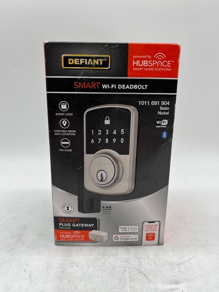 Defiant Satin Nickel Smart Deadbolt with Hubspace Integration  