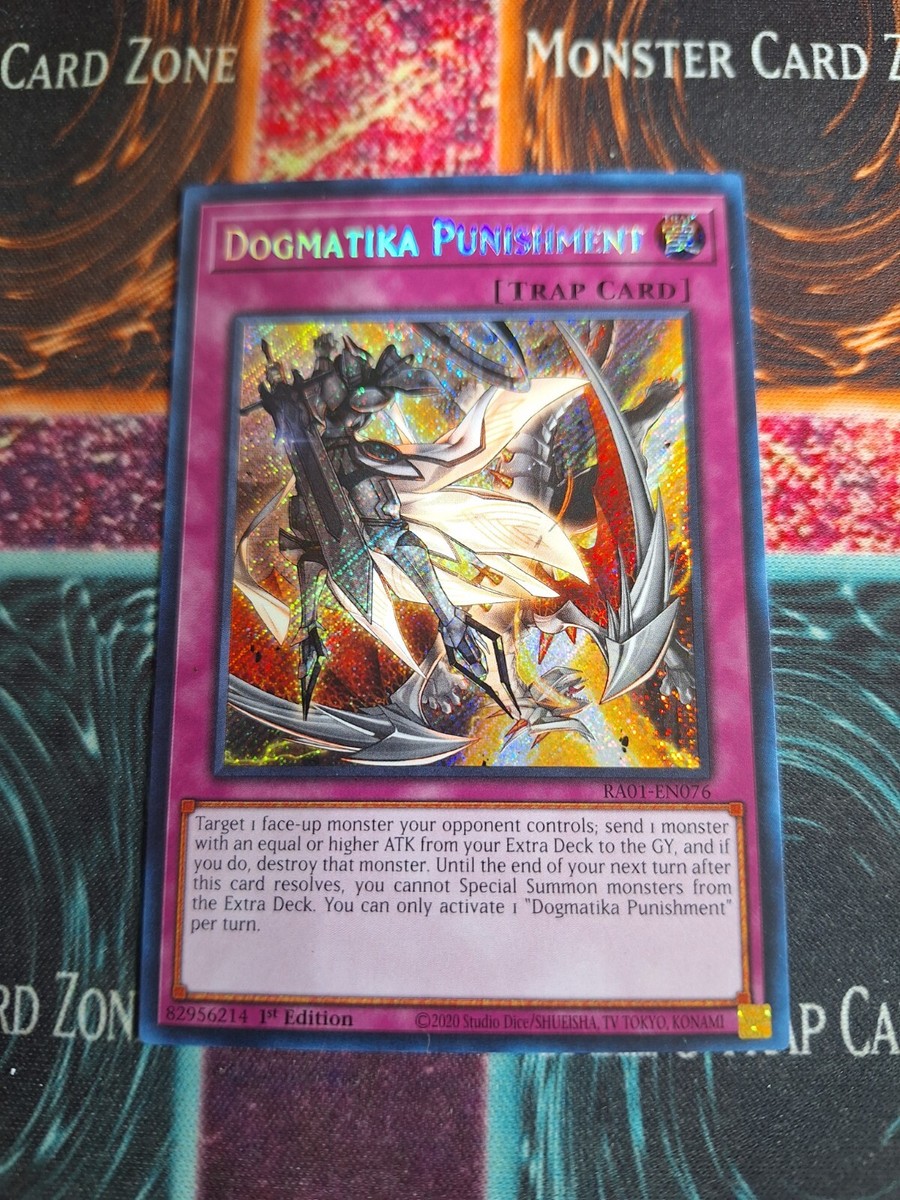 Yu-Gi-Oh! Dogmatika Punishment Secret Rare 1st Edition - RA01-EN076 Trading Card