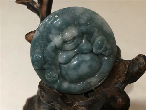 100% Natural Certified Jade Jadeite Hand-carved tortoise the Buddha Pendant - Foto 1 di 8