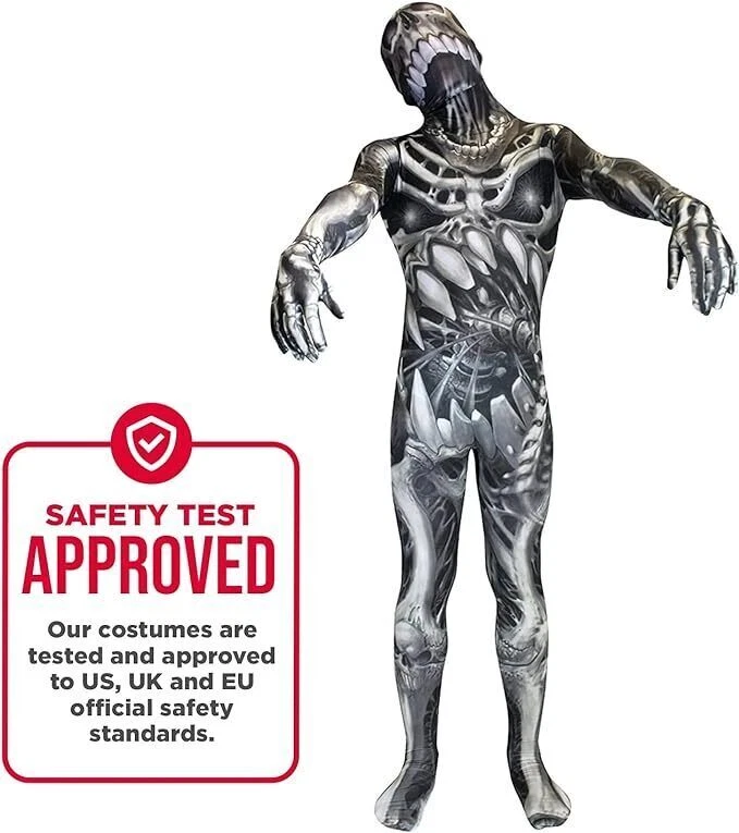 Niños Calavera y Huesos Morphsuit Disfraz Niños Esqueleto Monstruo Halloween Body Foto 4 de 4