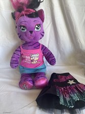 Honey Girls Teegan HG Purple Tiger Cat Build A Bear BAB Plush Doll 21  w/ Dress