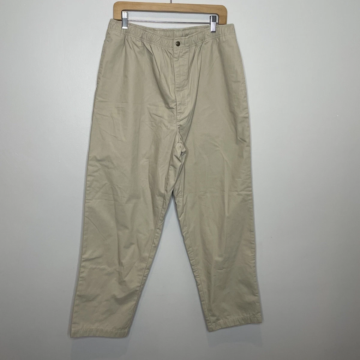 LL Bean Men s Flannel Lined Khaki Pants Large X 30 Inseam Elastic