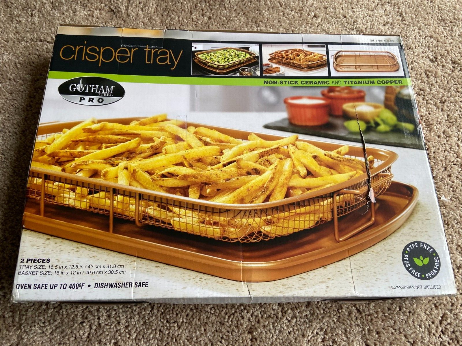 Gotham Steel, Pro XL Crisper Baking Tray + Basket, Non-Stick Ceramic + Titanium